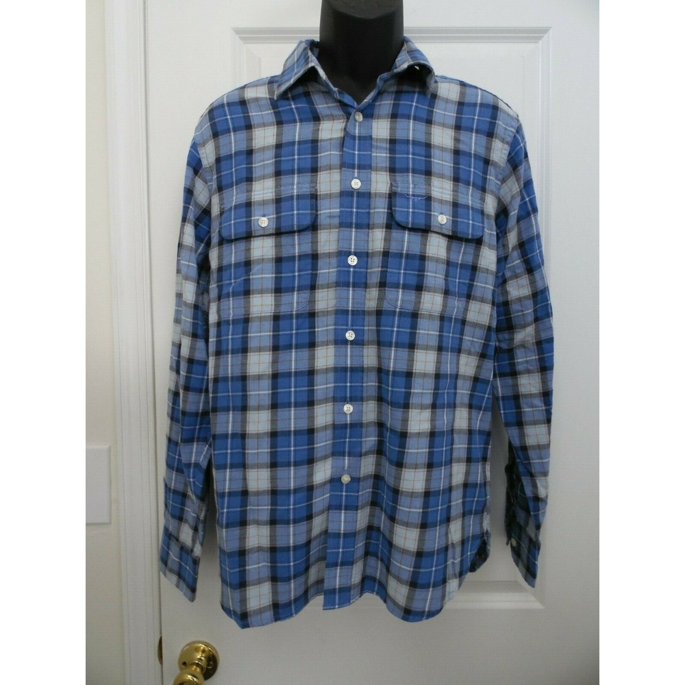 R.M. Williams Mens Blue Check Front Pockets Long Sleeve Casual Shirt Size Small